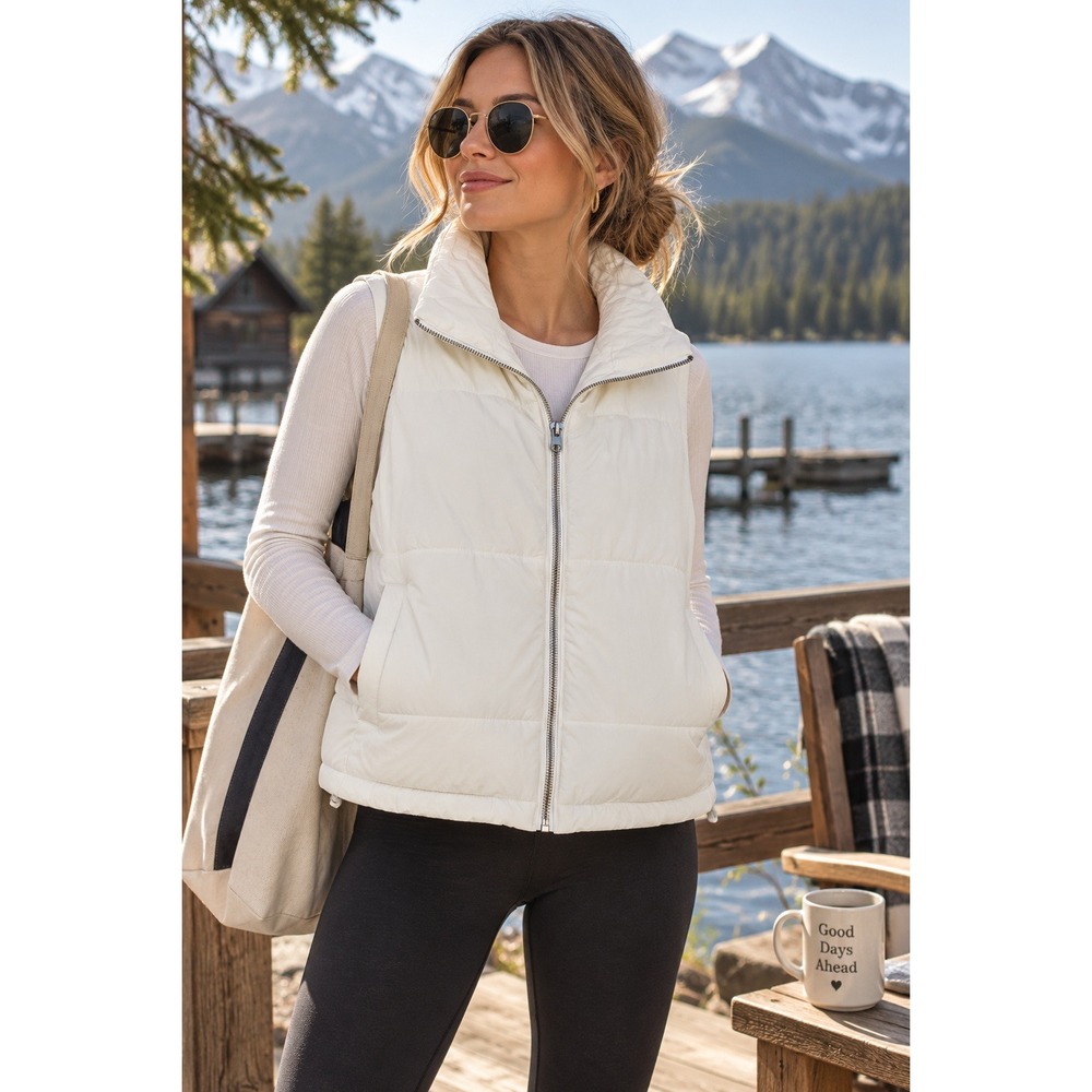 Thread Supply Vest Womens Large White Puffer Gorpcore Streetwear